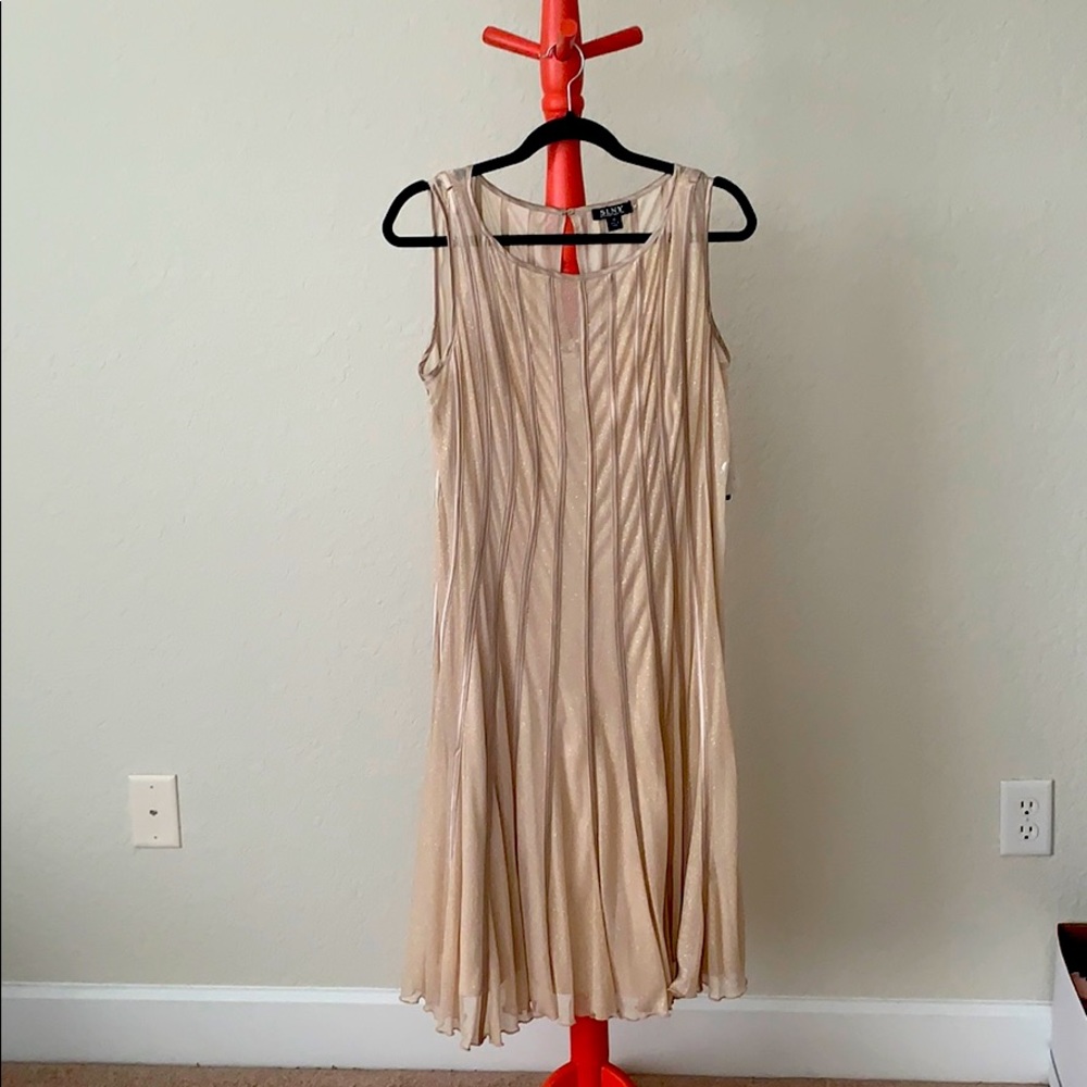 NWT SLNY Champagne Gold Dress